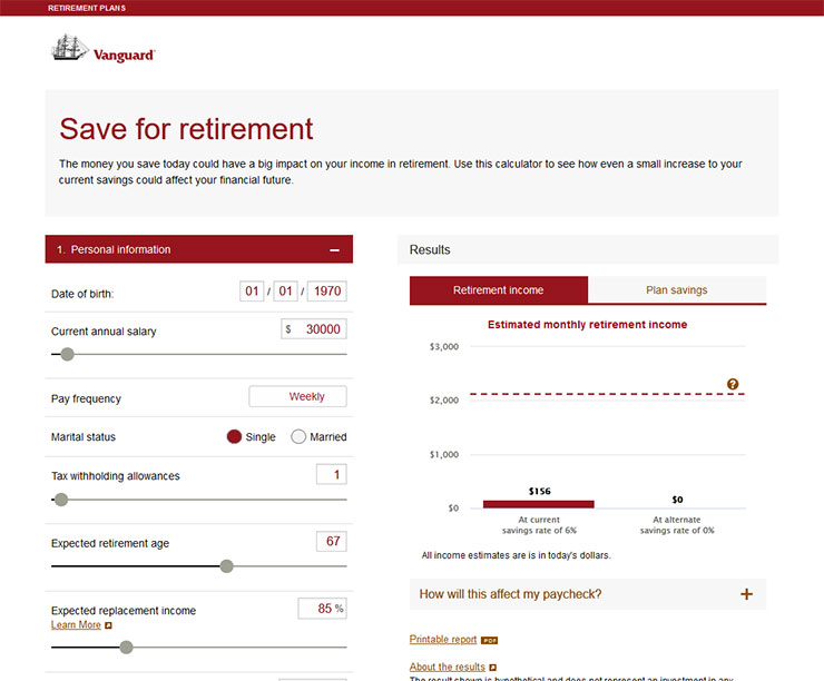 Vanguard –  Save for Retirement