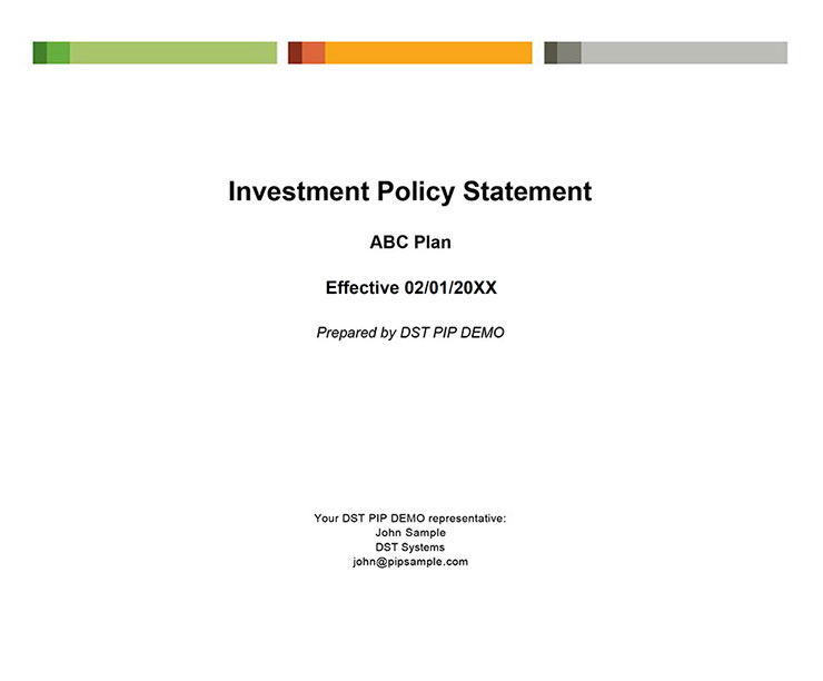 Investment Policy Statement Sample PDF