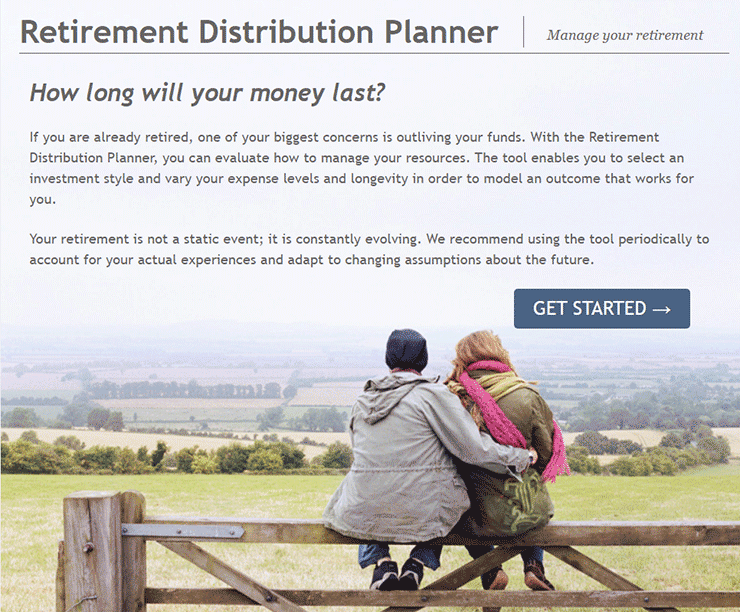 Retirement Distribution Planner demo site