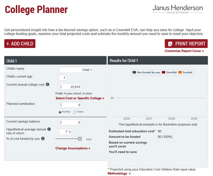 Janus Henderson College Planner demo site