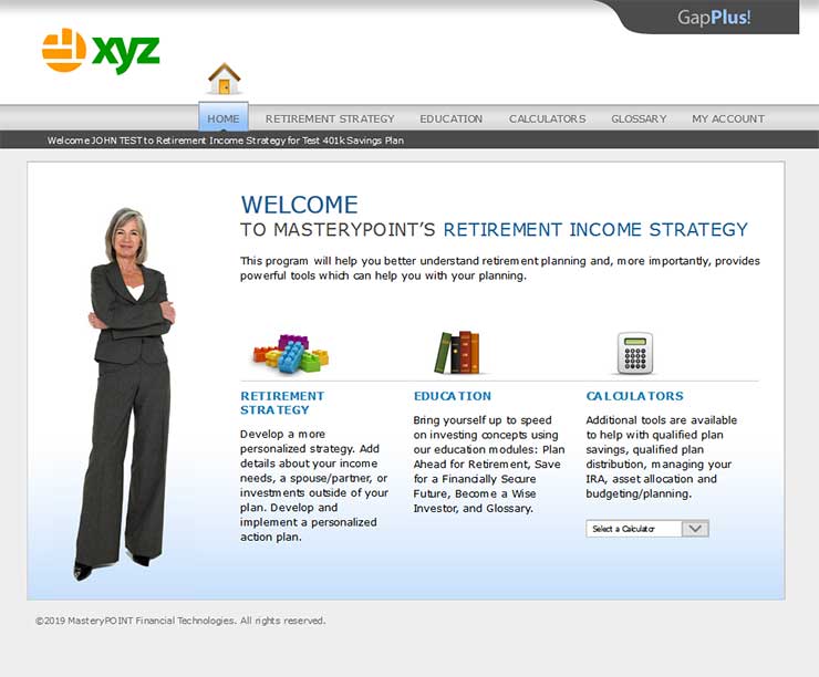 Retirement Income Strategy demo site